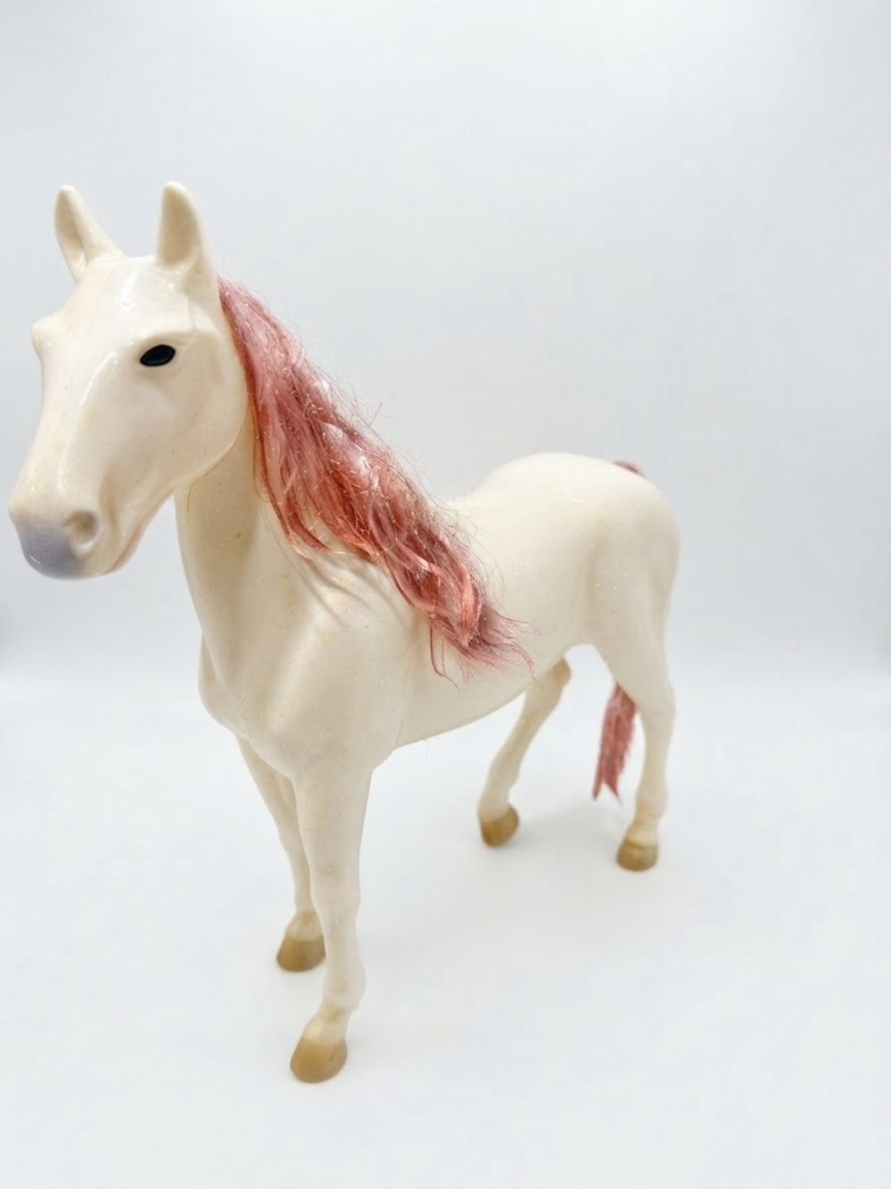 White Horse Figurine with Pink Mane